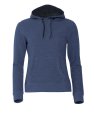 Dames Hoodie Clique Classic Blauw melange